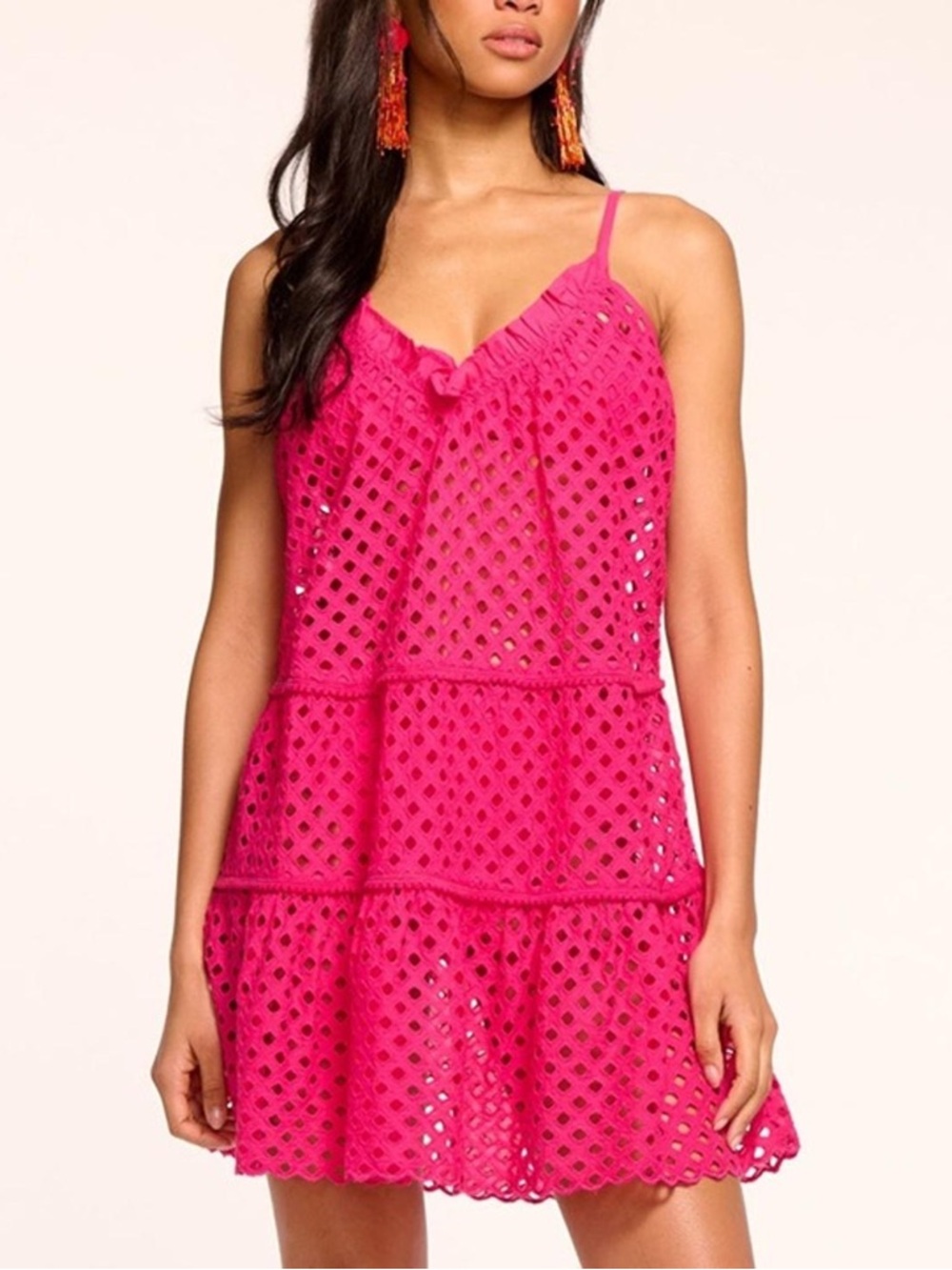 Ramy Brook Hot Pink Eyelet Cover Up
